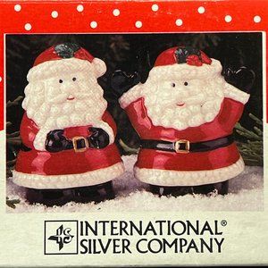 Santa Claus Salt & Pepper Shakers Ceramic - Vintage - NEW